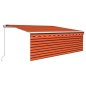 vidaXL Markise Manuell Einziehbar mit Rollo & LED 4x3 m Orange & Braun vidaXL Markise Manuell Einziehbar mit Rollo & LED 4x3 m Orange & Braun