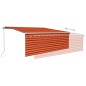 vidaXL Markise Manuell Einziehbar mit Rollo & LED 4x3 m Orange & Braun vidaXL Markise Manuell Einziehbar mit Rollo & LED 4x3 m Orange & Braun