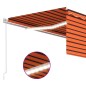 vidaXL Markise Manuell Einziehbar mit Rollo & LED 4x3 m Orange & Braun vidaXL Markise Manuell Einziehbar mit Rollo & LED 4x3 m Orange & Braun