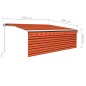 vidaXL Markise Manuell Einziehbar mit Rollo & LED 4x3 m Orange & Braun vidaXL Markise Manuell Einziehbar mit Rollo & LED 4x3 m Orange & Braun