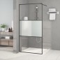 vidaXL Duschwand für Begehbare Dusche Schwarz 100x195 cm Halbmatt ESG vidaXL Duschwand für Begehbare Dusche Schwarz 100x195 cm Halbmatt ESG