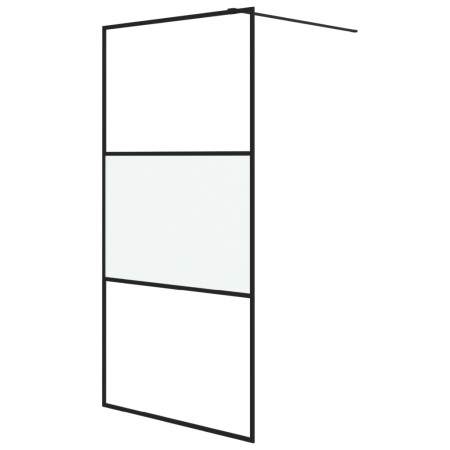 vidaXL Duschwand für Begehbare Dusche Schwarz 100x195 cm Halbmatt ESG