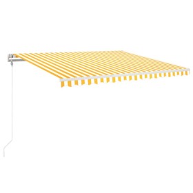 vidaXL Markise Automatisch Einziehbar 450x350 cm Gelb und Weiß
