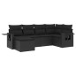 vidaXL 6-tlg. Garten-Sofagarnitur mit Kissen Schwarz Poly Rattan vidaXL 6-tlg. Garten-Sofagarnitur mit Kissen Schwarz Poly Rattan