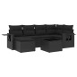 vidaXL 7-tlg. Garten-Sofagarnitur mit Kissen Schwarz Poly Rattan vidaXL 7-tlg. Garten-Sofagarnitur mit Kissen Schwarz Poly Rattan