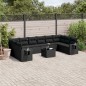 vidaXL 11-tlg. Garten-Sofagarnitur mit Kissen Schwarz Poly Rattan vidaXL 11-tlg. Garten-Sofagarnitur mit Kissen Schwarz Poly Rattan