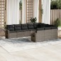 vidaXL 10-tlg. Garten-Sofagarnitur mit Kissen Grau Poly Rattan vidaXL 10-tlg. Garten-Sofagarnitur mit Kissen Grau Poly Rattan