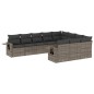 vidaXL 10-tlg. Garten-Sofagarnitur mit Kissen Grau Poly Rattan vidaXL 10-tlg. Garten-Sofagarnitur mit Kissen Grau Poly Rattan