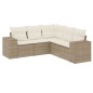 vidaXL 5-tlg. Garten-Sofagarnitur mit Kissen Beige Poly Rattan vidaXL 5-tlg. Garten-Sofagarnitur mit Kissen Beige Poly Rattan