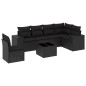 vidaXL 7-tlg. Garten-Sofagarnitur mit Kissen Schwarz Poly Rattan vidaXL 7-tlg. Garten-Sofagarnitur mit Kissen Schwarz Poly Rattan