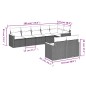 vidaXL 8-tlg. Garten-Sofagarnitur mit Kissen Grau Poly Rattan