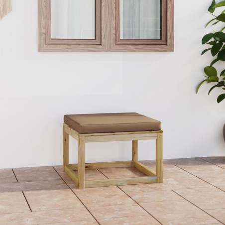 Gartenhocker mit Kissen Grün Imprägniertes Kiefernholz