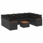 vidaXL 10-tlg. Garten-Sofagarnitur mit Kissen Schwarz Poly Rattan vidaXL 10-tlg. Garten-Sofagarnitur mit Kissen Schwarz Poly Rattan