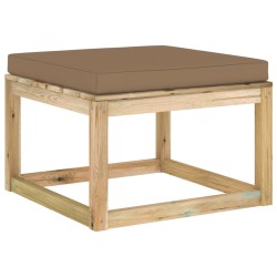 Gartenhocker mit Kissen Grün Imprägniertes Kiefernholz