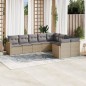 vidaXL 9-tlg. Garten-Sofagarnitur mit Kissen Beige Poly Rattan vidaXL 9-tlg. Garten-Sofagarnitur mit Kissen Beige Poly Rattan