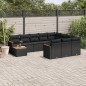 vidaXL 11-tlg. Garten-Sofagarnitur mit Kissen Schwarz Poly Rattan vidaXL 11-tlg. Garten-Sofagarnitur mit Kissen Schwarz Poly Rattan