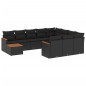 vidaXL 11-tlg. Garten-Sofagarnitur mit Kissen Schwarz Poly Rattan vidaXL 11-tlg. Garten-Sofagarnitur mit Kissen Schwarz Poly Rattan