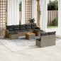 vidaXL 10-tlg. Garten-Sofagarnitur mit Kissen Grau Poly Rattan vidaXL 10-tlg. Garten-Sofagarnitur mit Kissen Grau Poly Rattan