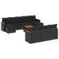 vidaXL 11-tlg. Garten-Sofagarnitur mit Kissen Schwarz Poly Rattan vidaXL 11-tlg. Garten-Sofagarnitur mit Kissen Schwarz Poly Rattan