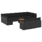 vidaXL 14-tlg. Garten-Sofagarnitur mit Kissen Schwarz Poly Rattan vidaXL 14-tlg. Garten-Sofagarnitur mit Kissen Schwarz Poly Rattan