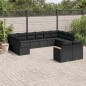 vidaXL 12-tlg. Garten-Sofagarnitur mit Kissen Schwarz Poly Rattan vidaXL 12-tlg. Garten-Sofagarnitur mit Kissen Schwarz Poly Rattan