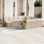vidaXL 12-tlg. Garten-Sofagarnitur mit Kissen Beige Poly Rattan vidaXL 12-tlg. Garten-Sofagarnitur mit Kissen Beige Poly Rattan