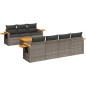vidaXL 8-tlg. Garten-Sofagarnitur mit Kissen Grau Poly Rattan vidaXL 8-tlg. Garten-Sofagarnitur mit Kissen Grau Poly Rattan