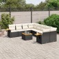 vidaXL 9-tlg. Garten-Sofagarnitur mit Kissen Schwarz Poly Rattan vidaXL 9-tlg. Garten-Sofagarnitur mit Kissen Schwarz Poly Rattan