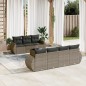 vidaXL 8-tlg. Garten-Sofagarnitur mit Kissen Grau Poly Rattan vidaXL 8-tlg. Garten-Sofagarnitur mit Kissen Grau Poly Rattan