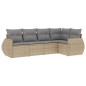 vidaXL 5-tlg. Garten-Sofagarnitur mit Kissen Beige Poly Rattan vidaXL 5-tlg. Garten-Sofagarnitur mit Kissen Beige Poly Rattan