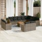 vidaXL 13-tlg. Garten-Sofagarnitur mit Kissen Grau Poly Rattan vidaXL 13-tlg. Garten-Sofagarnitur mit Kissen Grau Poly Rattan