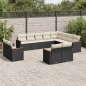vidaXL 12-tlg. Garten-Sofagarnitur mit Kissen Schwarz Poly Rattan vidaXL 12-tlg. Garten-Sofagarnitur mit Kissen Schwarz Poly Rattan