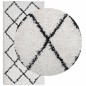 vidaXL Teppich Shaggy Hochflor Modern Creme und Schwarz 100x200 cm vidaXL Teppich Shaggy Hochflor Modern Creme und Schwarz 100x200 cm