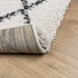 vidaXL Teppich Shaggy Hochflor Modern Creme und Schwarz 100x200 cm vidaXL Teppich Shaggy Hochflor Modern Creme und Schwarz 100x200 cm