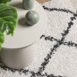 vidaXL Teppich Shaggy Hochflor Modern Creme und Schwarz 100x200 cm vidaXL Teppich Shaggy Hochflor Modern Creme und Schwarz 100x200 cm