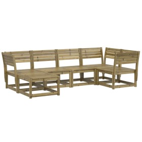 vidaXL 6-tlg. Garten-Sofagarnitur Kiefernholz Imprägniert