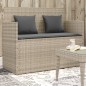 vidaXL Gartenbank mit Kissen Hellgrau Poly Rattan vidaXL Gartenbank mit Kissen Hellgrau Poly Rattan