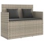 vidaXL Gartenbank mit Kissen Hellgrau Poly Rattan vidaXL Gartenbank mit Kissen Hellgrau Poly Rattan