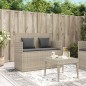 vidaXL Gartenbank mit Kissen Hellgrau Poly Rattan vidaXL Gartenbank mit Kissen Hellgrau Poly Rattan