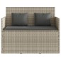 vidaXL Gartenbank mit Kissen Hellgrau Poly Rattan vidaXL Gartenbank mit Kissen Hellgrau Poly Rattan