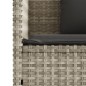 vidaXL Gartenbank mit Kissen Hellgrau Poly Rattan vidaXL Gartenbank mit Kissen Hellgrau Poly Rattan