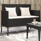 vidaXL Gartenbank mit Kissen Schwarz Poly Rattan vidaXL Gartenbank mit Kissen Schwarz Poly Rattan