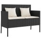 vidaXL Gartenbank mit Kissen Schwarz Poly Rattan vidaXL Gartenbank mit Kissen Schwarz Poly Rattan