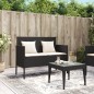 vidaXL Gartenbank mit Kissen Schwarz Poly Rattan vidaXL Gartenbank mit Kissen Schwarz Poly Rattan