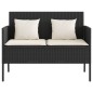 vidaXL Gartenbank mit Kissen Schwarz Poly Rattan vidaXL Gartenbank mit Kissen Schwarz Poly Rattan