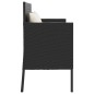vidaXL Gartenbank mit Kissen Schwarz Poly Rattan vidaXL Gartenbank mit Kissen Schwarz Poly Rattan
