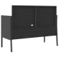 vidaXL Gartenbank mit Kissen Schwarz Poly Rattan vidaXL Gartenbank mit Kissen Schwarz Poly Rattan