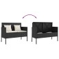 vidaXL Gartenbank mit Kissen Schwarz Poly Rattan vidaXL Gartenbank mit Kissen Schwarz Poly Rattan