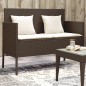 vidaXL Gartenbank mit Kissen Braun Poly Rattan vidaXL Gartenbank mit Kissen Braun Poly Rattan