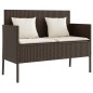 vidaXL Gartenbank mit Kissen Braun Poly Rattan vidaXL Gartenbank mit Kissen Braun Poly Rattan